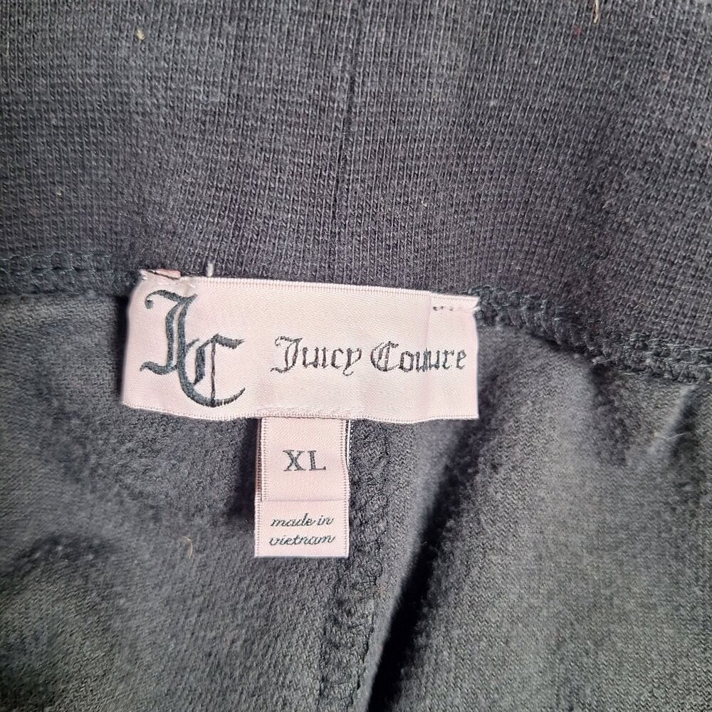 Vintage Juicy Courture Black Drawstring Velvet Sweatpants size XL - Picture 4 of 6
